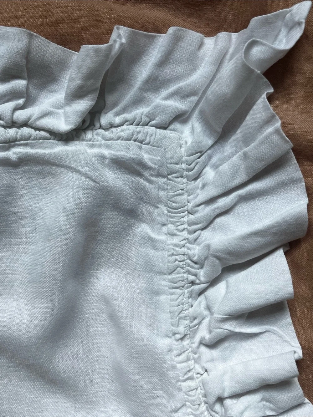 Pottery Barn White European Linen Pillow Cover with Subtle Texture